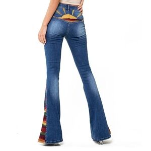 NEW Saints & Hearts High Rise Colorful Embroidered Denim